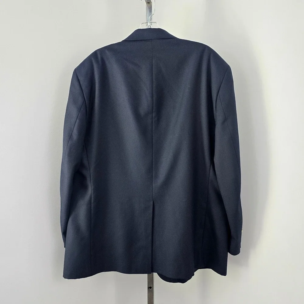 Stafford Single Breast Two Gold Button Wool Blend‎ Men Blazer Navy 46R